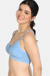 Zivame Double Layered Non Wired 3/4th Coverage Maternity / Nursing Bra - Lichen Blue — thumbnail 3